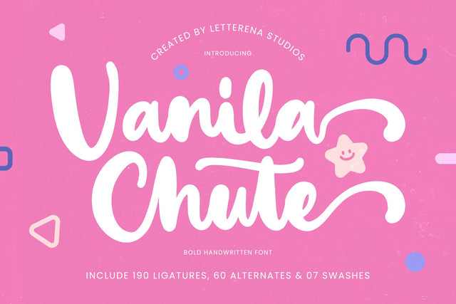 Vanila Chute - Bold Handwritten Font Font Letterena Studios 