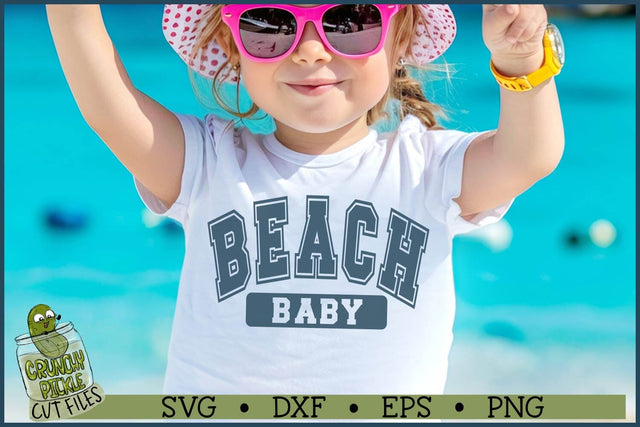 Varsity Beach Baby SVG File SVG Crunchy Pickle 