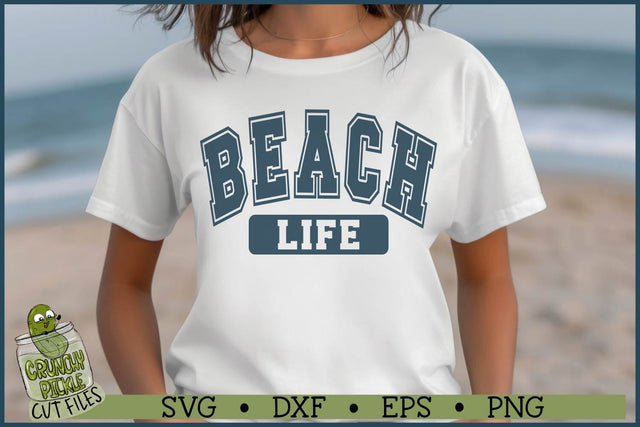 Varsity Beach Life SVG File SVG Crunchy Pickle 