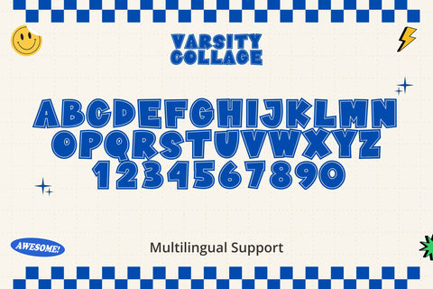 Varsity Collage Font Dm Letter Studio 