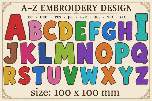 Varsity Embroidery Alphabet Font Embroidery/Applique FONTS designartist 