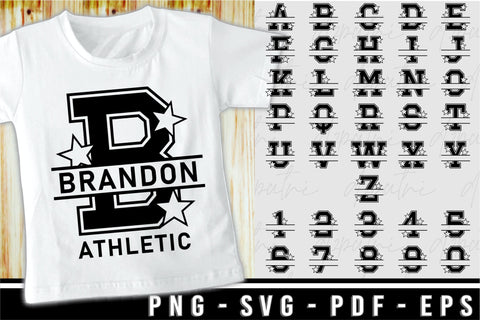 Varsity Font SVG Designs, Jersey Fonts SVG, Varsity Split Letter Alphabet Monogram SVG Bundle, College Fonts design, Sports Fonts and Numbers SVG D2PUTRI Designs 
