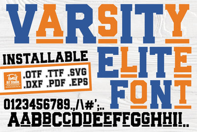 Varsity Font SVG | Varsity Elite Font OTF TTF | Bold Sports Letters for Custom Designs | Cut Files for Cricut & Silhouette Font TonisArtStudio 