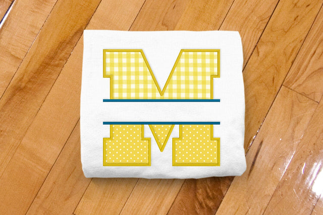 Varsity Letter M Split Applique Embroidery Embroidery/Applique DESIGNS Designed by Geeks 