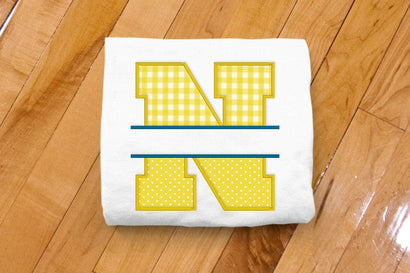 Varsity Letter N Split Applique Embroidery Embroidery/Applique DESIGNS Designed by Geeks 