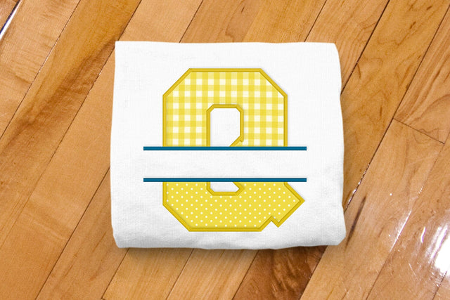 Varsity Letter Q Split Applique Embroidery Embroidery/Applique DESIGNS Designed by Geeks 