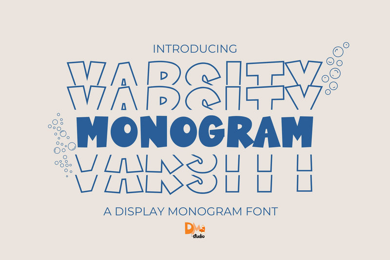 Varsity Monogram Font Dm Letter Studio 