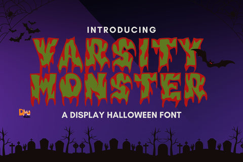 Varsity Monster Font Dm Letter Studio 