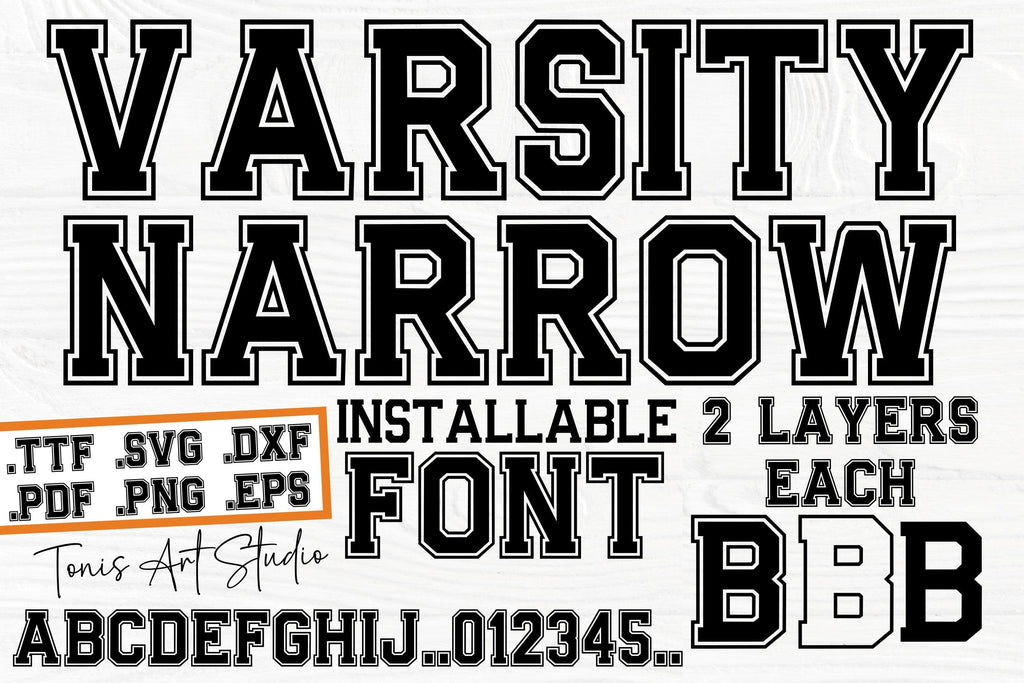 Varsity Narrow Font, Varsity Font SVG, Jersey Font SVG TTF, Outline Le ...