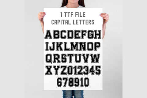 Varsity Narrow Font, Varsity Font SVG, Jersey Font SVG TTF, Outline Letters College Style SVG TonisArtStudio 