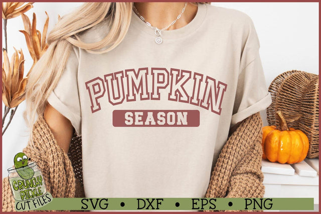 Varsity Outline Pumpkin Season SVG File SVG Crunchy Pickle 