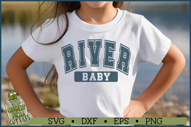 Varsity River Baby SVG File SVG Crunchy Pickle 