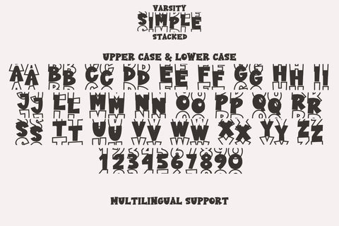 Varsity Simple Stacked Font Dm Letter Studio 