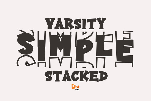 Varsity Simple Stacked Font Dm Letter Studio 