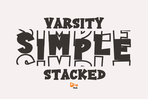 Varsity Simple Stacked Font Dm Letter Studio 