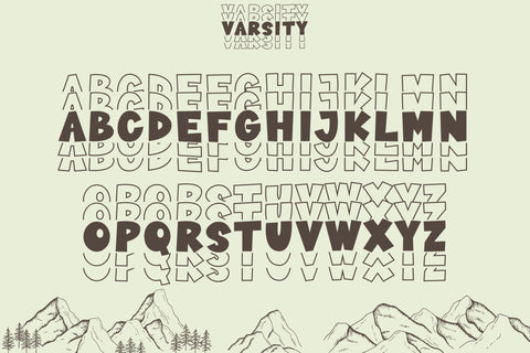 Varsity Stacked Font Dm Letter Studio 