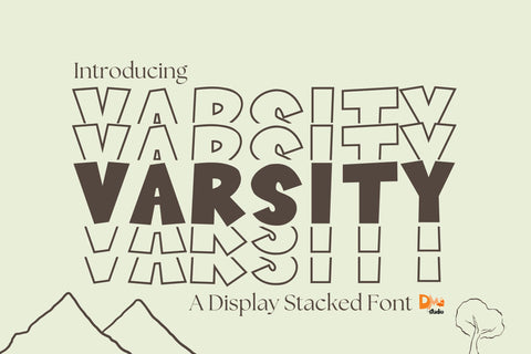Varsity Stacked Font Dm Letter Studio 