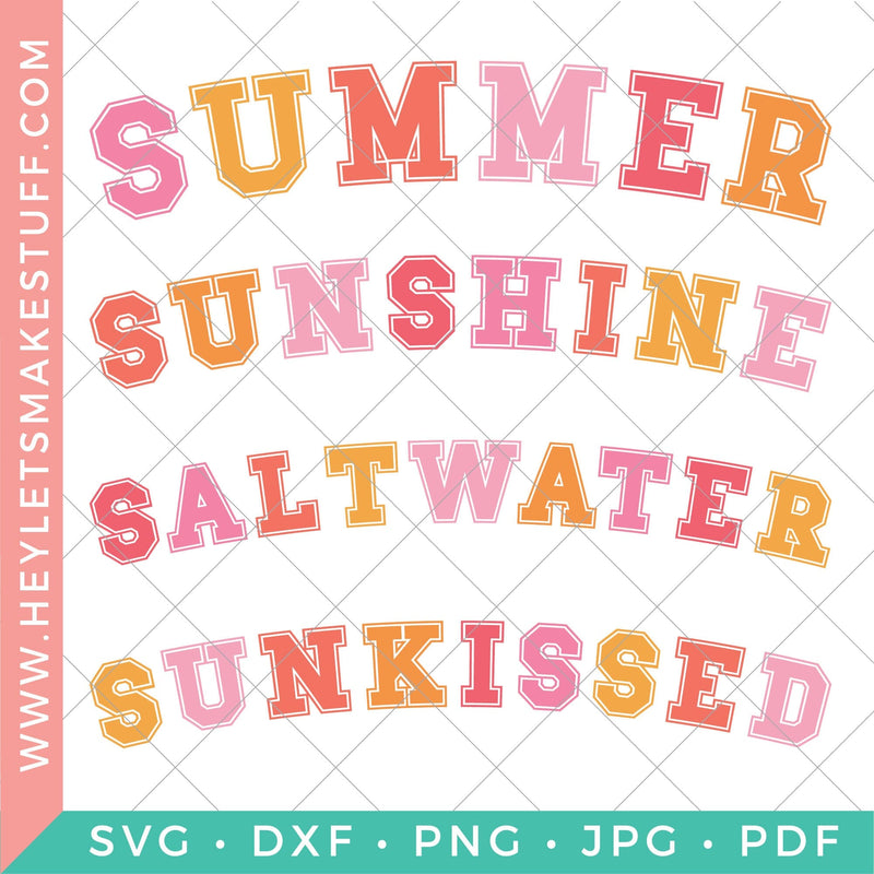 Varsity Sun Bundle SVG Hey Let's Make Stuff 