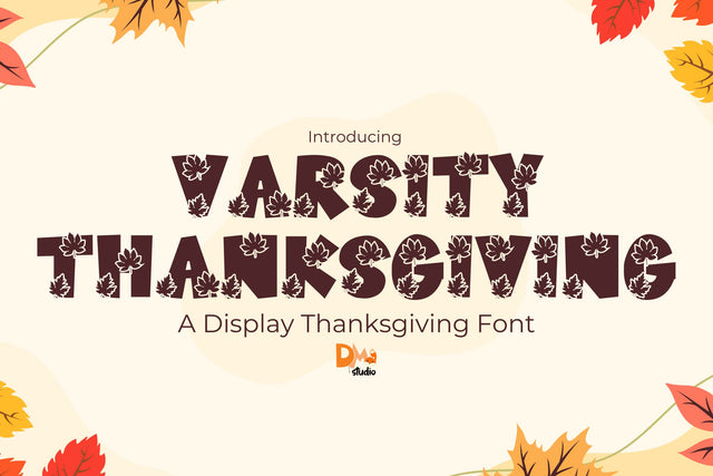 Varsity Thanksgiving Font Font Dm Letter Studio 