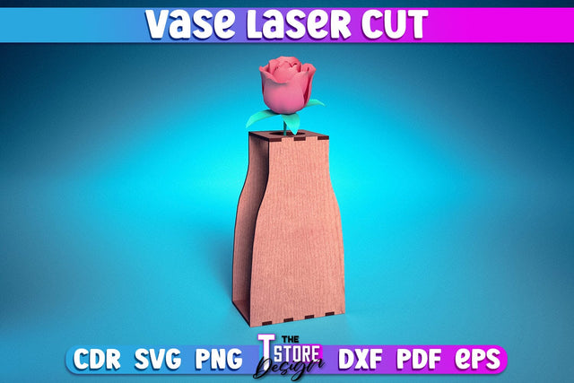 Vase Laser Cut Design | Flower Vase Design Laser Cut Design | CNC Files SVG The T Store Design 