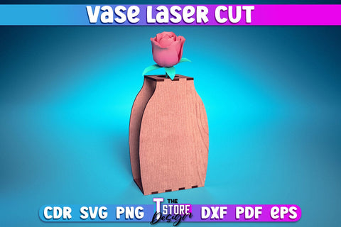 Vase Laser Cut Design | Flower Vase Design Laser Cut Design | CNC Files SVG The T Store Design 