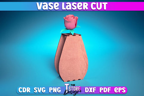 Vase Laser Cut Design | Flower Vase Design Laser Cut Design | CNC Files SVG The T Store Design 
