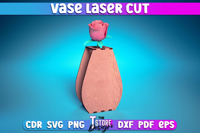 Vase Laser Cut Design | Flower Vase Design Laser Cut Design | CNC Files SVG The T Store Design 