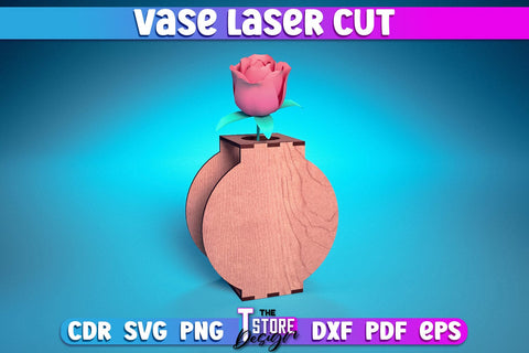 Vase Laser Cut Design | Flower Vase Design Laser Cut Design | CNC Files SVG The T Store Design 