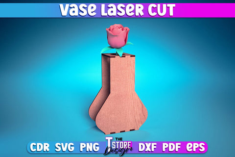 Vase Laser Cut Design | Flower Vase Design Laser Cut Design | CNC Files SVG The T Store Design 