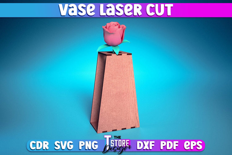 Vase Laser Cut Design | Flower Vase Design Laser Cut Design | CNC Files SVG The T Store Design 