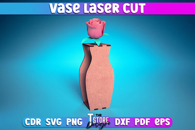 Vase Laser Cut Design | Flower Vase Design Laser Cut Design | CNC Files SVG The T Store Design 