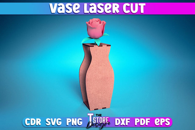 Vase Laser Cut Design | Flower Vase Design Laser Cut Design | CNC Files SVG The T Store Design 