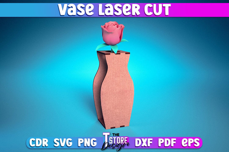 Vase Laser Cut Design | Flower Vase Design Laser Cut Design | CNC Files SVG The T Store Design 