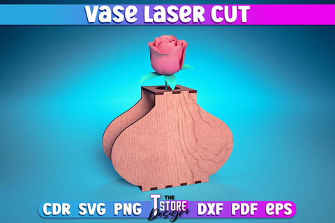 Vase Laser Cut Design | Flower Vase Design Laser Cut Design | CNC Files SVG The T Store Design 