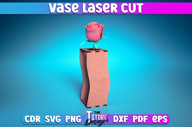 Vase Laser Cut Design | Flower Vase Design Laser Cut Design | CNC Files SVG The T Store Design 
