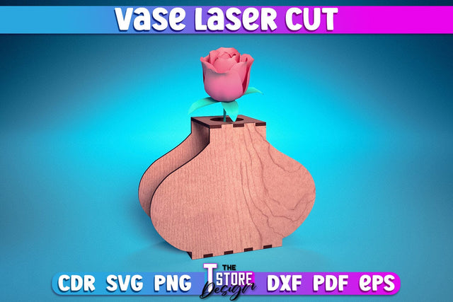 Vase Laser Cut Design | Flower Vase Design Laser Cut Design | CNC Files SVG The T Store Design 