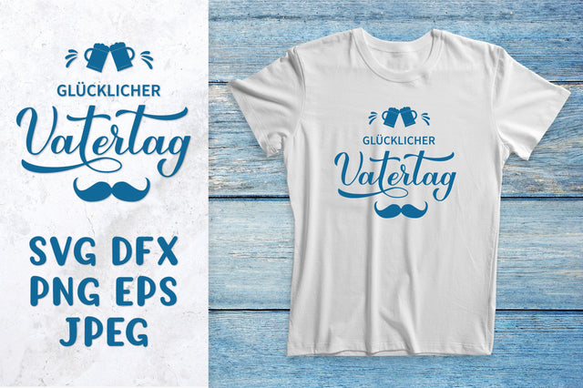 Vatertag SVG. Happy Fathers Day in German card, shirt design SVG LaBelezoka 