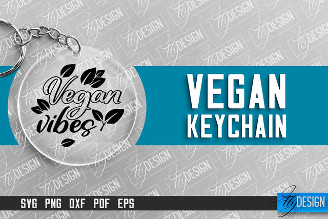 Vegan Keychain Design | Round Keychain Design | Quotes SVG SVG Fly Design 