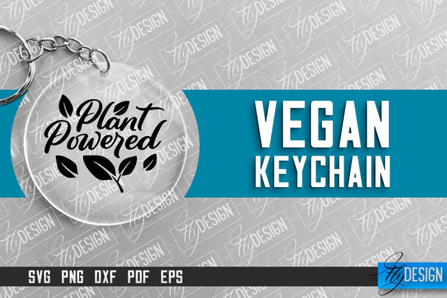 Vegan Keychain Design | Round Keychain Design | Quotes SVG SVG Fly Design 