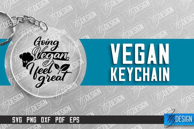 Vegan Keychain Design | Round Keychain Design | Quotes SVG SVG Fly Design 