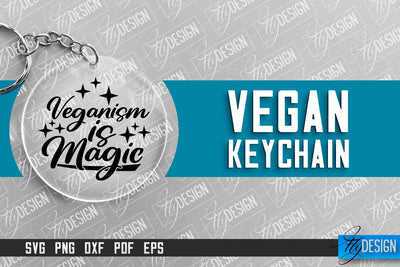 Vegan Keychain Design | Round Keychain Design | Quotes SVG SVG Fly Design 