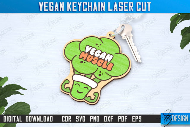 Vegan Keychain Laser Cut | Vegan Keyring | Vegetarian Gift | Quotes SVG | CNC File SVG Fly Design 