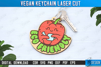 Vegan Keychain Laser Cut | Vegan Keyring | Vegetarian Gift | Quotes SVG | CNC File SVG Fly Design 