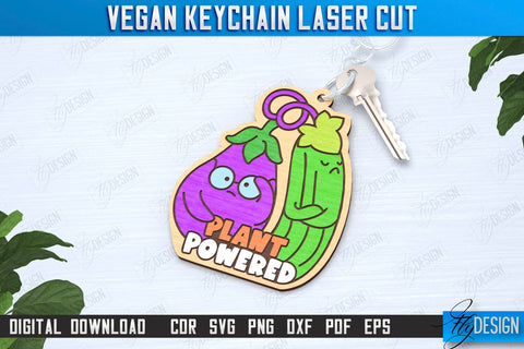 Vegan Keychains Laser Cut Bundle | Vegan Keyring | Vegetarian Gift | Quotes SVG | CNC Files SVG Fly Design 