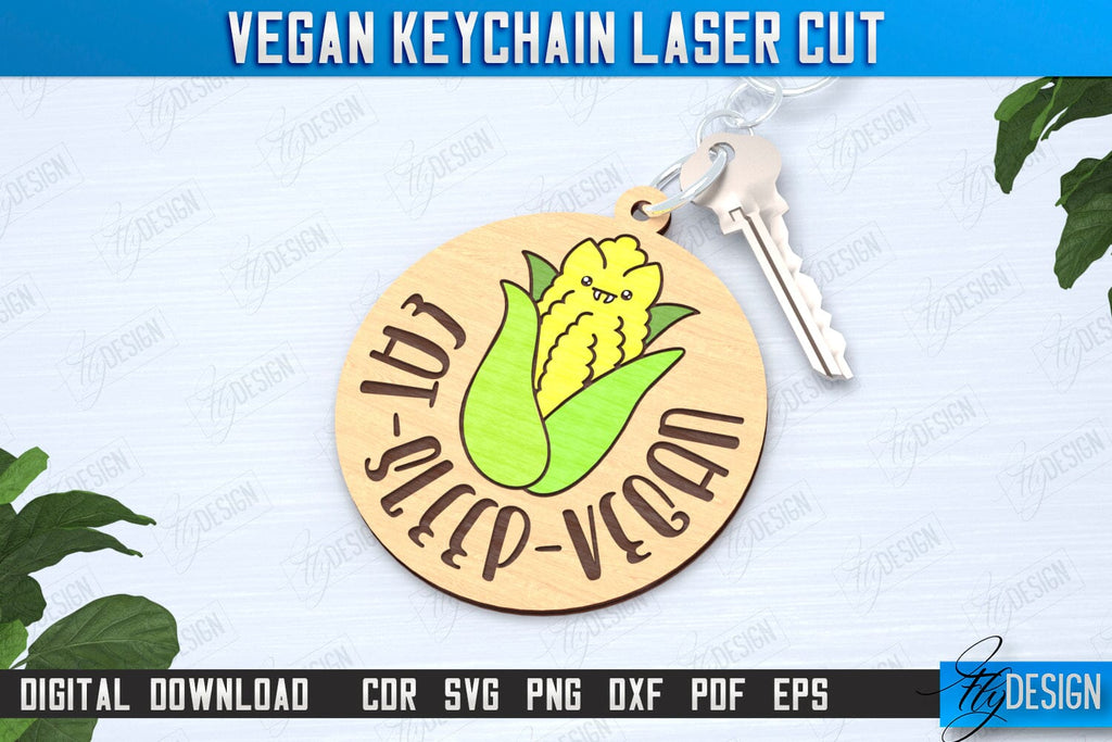 Vegan Keychains Laser Cut Bundle | Vegan Keyring | Vegetarian Gift ...