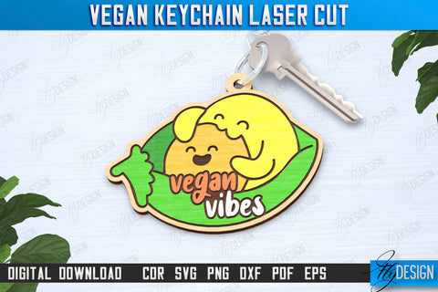 Vegan Keychains Laser Cut Bundle | Vegan Keyring | Vegetarian Gift | Quotes SVG | CNC Files SVG Fly Design 