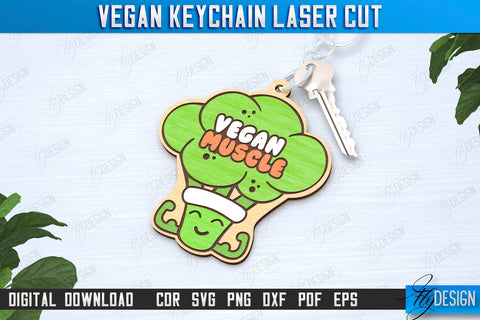 Vegan Keychains Laser Cut Bundle | Vegan Keyring | Vegetarian Gift | Quotes SVG | CNC Files SVG Fly Design 