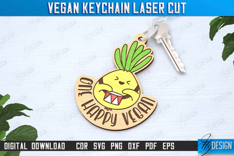 Vegan Keychains Laser Cut Bundle | Vegan Keyring | Vegetarian Gift | Quotes SVG | CNC Files SVG Fly Design 