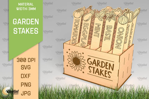 Vegetables Garden Stakes SVG Bundle. Plant Markers Laser Cut SVG Evgenyia Guschina 