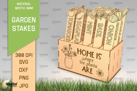 Vegetables Garden Stakes SVG Bundle. Plant Markers Laser Cut SVG Evgenyia Guschina 
